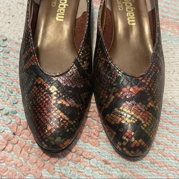 Magdesians Vtg Multicolor Snakeskin Shoes Sz 8.5S - Picture 10 of 15